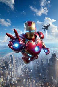 Iron Man Sky High Adventure (240x320) Resolution Wallpaper