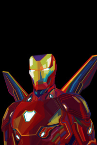 Iron Man Soaring Into Battle (1242x2668) Resolution Wallpaper