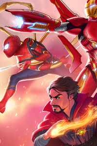 Iron Man Spiderman Doctor Strange Infinity War Hereos