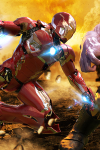 Iron Man Vs Thanos 4k (640x1136) Resolution Wallpaper