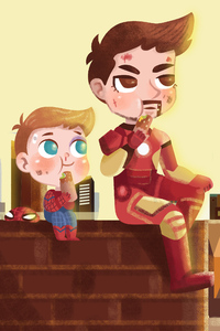 Iron Man With Spider Kid