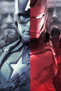 Iron Man X Captian America (240x400) Resolution Wallpaper