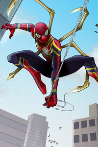 Iron Spider New Suit Artwork (320x480) Resolution Wallpaper