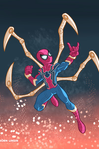 Iron Spider Suit Artwork (240x400) Resolution Wallpaper