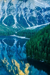 Italian Mountains Lake Reflection 4k (320x568) Resolution Wallpaper