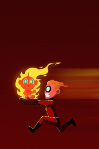 Jack Jack Parr And Dash In The Incredibles 2 Artwork (2160x3840) Resolution Wallpaper