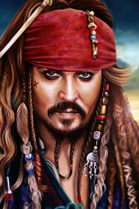 Jack Sparrow Colorful Digital 2D Art 4k (360x640) Resolution Wallpaper