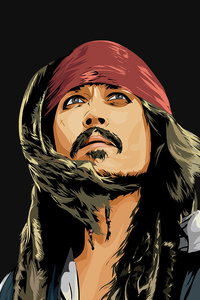 Jack Sparrow Minimal Art 4k (1125x2436) Resolution Wallpaper