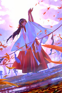Japanese Clothes Anime Girl 4k (360x640) Resolution Wallpaper