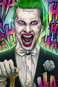 Jared Leto Haunting Joker (320x568) Resolution Wallpaper