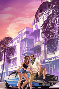 Jason And Lucia Caminos Gta 6 (640x960) Resolution Wallpaper