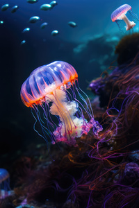 Jellyfish World 5k (1280x2120) Resolution Wallpaper