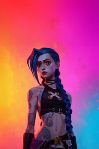 Jinx Arcade Anarchy (1242x2668) Resolution Wallpaper