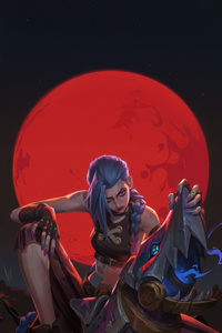 Jinx Arcane League Of Legends 2024 (480x854) Resolution Wallpaper