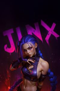 Jinx The Queen Of Mayhem (480x854) Resolution Wallpaper