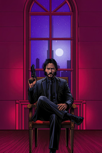 John Wick Calm Before The Gunfire (750x1334) Resolution Wallpaper