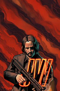 John Wick Chaos With Style (320x480) Resolution Wallpaper