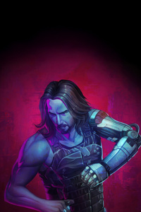 Johnny Silverhand The Rockerboy Gaze (240x400) Resolution Wallpaper