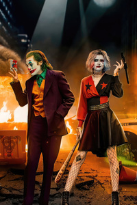 240x320 Joker And Harley Quinn Dynamic
