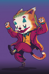 Joker Cat Minimal 4k