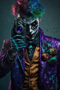 320x568 Joker Colorful With Tattos And Camera