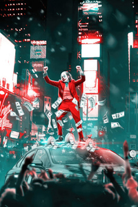 Joker Dancing On The Police Car (240x400) Resolution Wallpaper