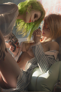 Joker Girl And Patient (1080x2280) Resolution Wallpaper