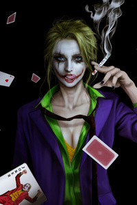 320x568 Joker Girl Smoke 8k