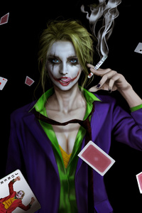 Joker Girl Smoking (240x320) Resolution Wallpaper