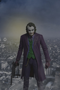 Joker In Gotham City (240x400) Resolution Wallpaper