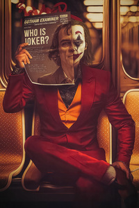 Joker In Train (1440x2560) Resolution Wallpaper