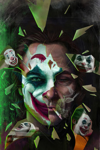 Joker Put On A Happy Face Artwork (750x1334) Resolution Wallpaper