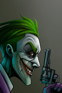 Joker With Gun (240x320) Resolution Wallpaper