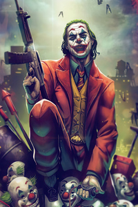 1080x2160 Joker With Gun Up 4k