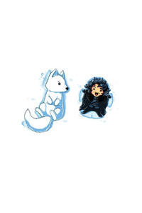 Jon Snow And Ghost (1242x2668) Resolution Wallpaper