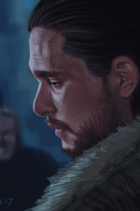 Jon Snow Game Of Thrones Artwork 5k (480x800) Resolution Wallpaper