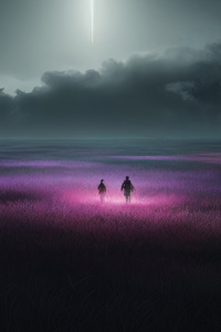 Journey Through Violet Cosmos (1080x2280) Resolution Wallpaper