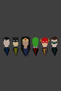 Justice League Characters Dressed Minimalism