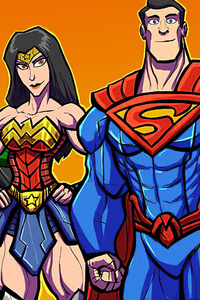 Justice League Heroes Cartoons (240x400) Resolution Wallpaper