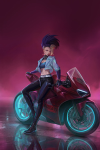 Kda Akali The Baddest 4k (1280x2120) Resolution Wallpaper