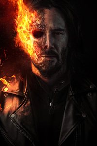 640x1136 Keanu Reeves As GhostRider 4k