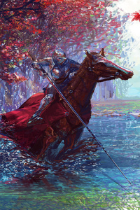 Knight On Horse With Sword 5k (2160x3840) Resolution Wallpaper