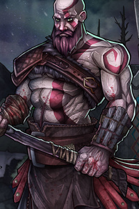 360x640 Kratos God Of War Artwork