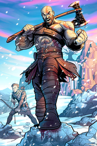 Kratos God Of War Illustration 5k (640x1136) Resolution Wallpaper