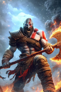 Kratos Immortal Warrior (240x400) Resolution Wallpaper