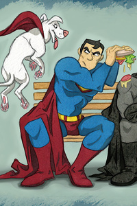 Krypto The Superdog And Acebatman (480x854) Resolution Wallpaper