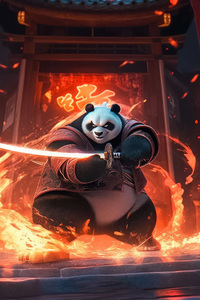 Kung Fu Panda X Samurai Soul (320x568) Resolution Wallpaper