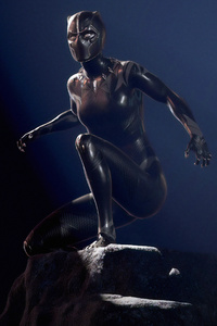 Lady Black Panther (480x854) Resolution Wallpaper