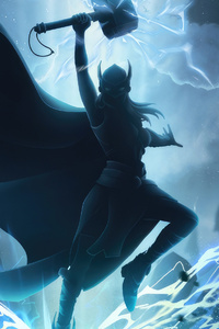 Lady Thor Marvel Super War 4k (320x480) Resolution Wallpaper