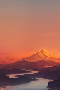 Lake From Dreamy Mountains 5k (540x960) Resolution Wallpaper
